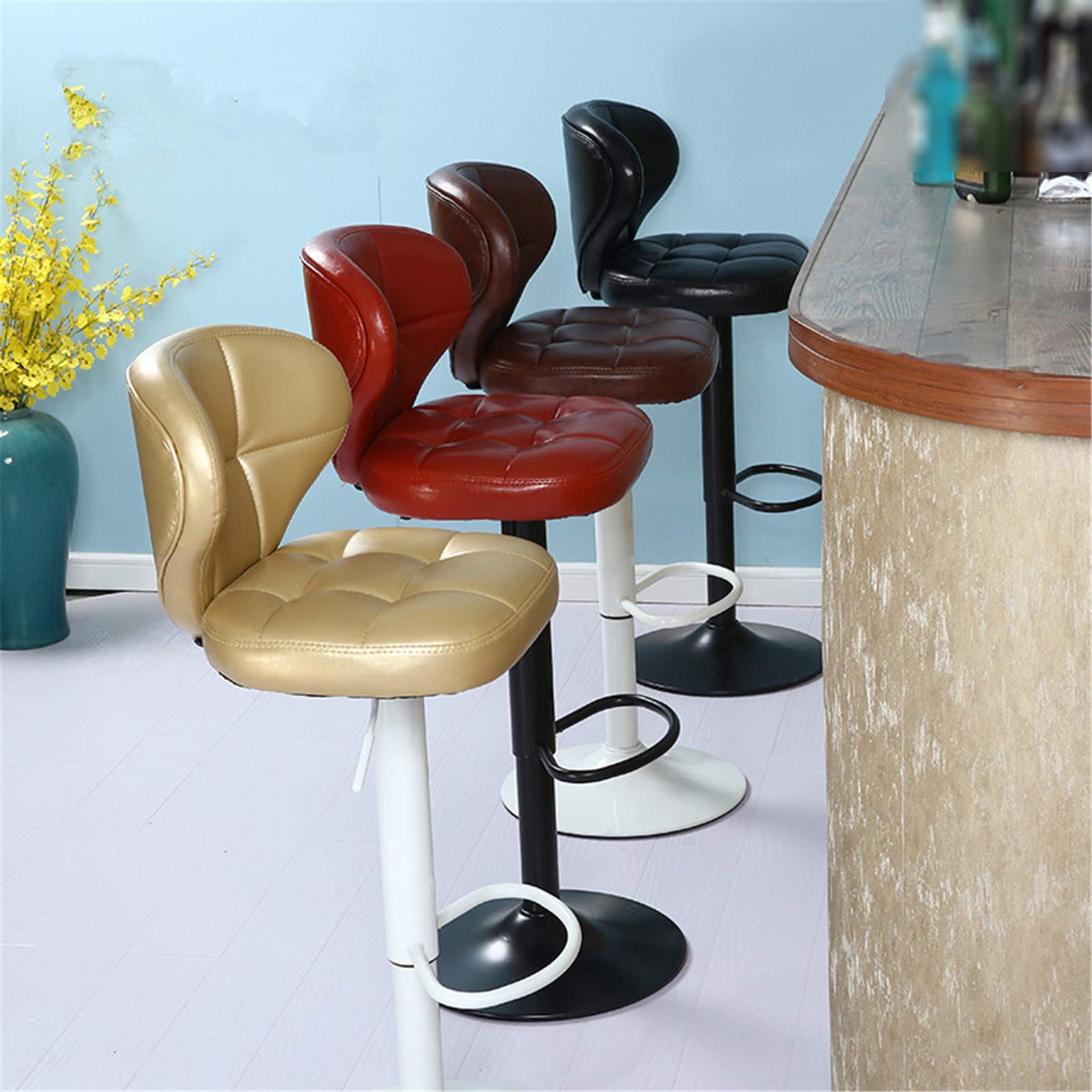 Amazon｜バー用家具 PUバースツール、高さ調節可能60-84CM回転チェア